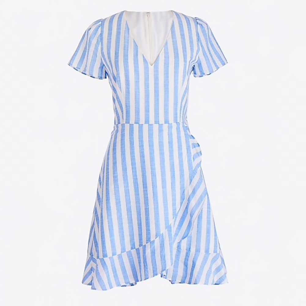 J crew striped faux wrap dress